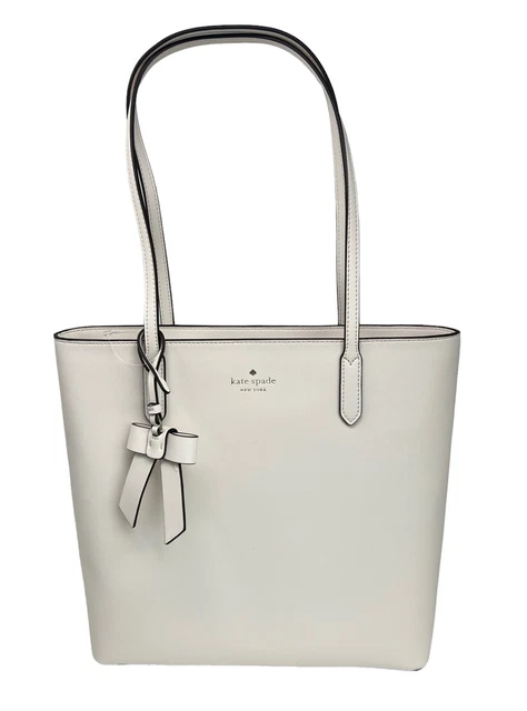 Kate Spade Brynn Saffiano Large Tote Bag Bow Dangle Parchment K5797 $329