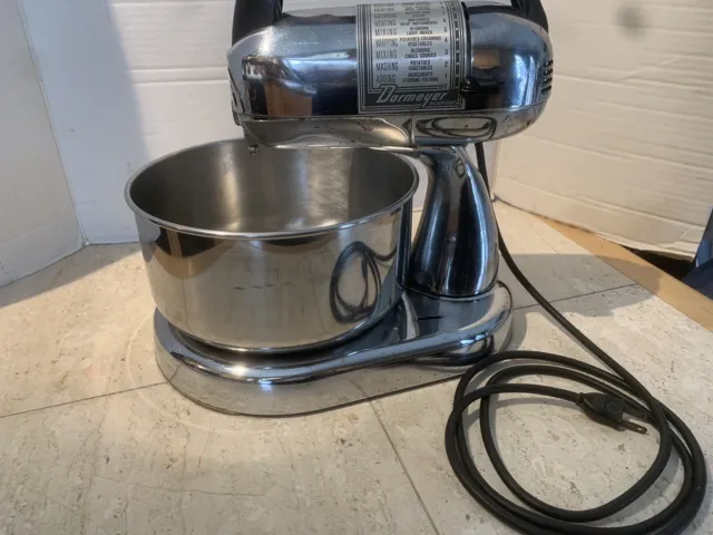 Vintage Dormeyer Mixer Silver Power Chef Model 4300 W/ Bowl