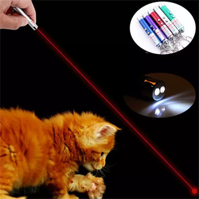 New  Pet Dog Cat Laser Lazer Light Fun Training Pointer Torch LED Toys AU