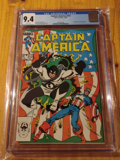 Captain America #312 CGC 9.4 - 1st Appearance of Flag Smasher 12/85 White Pages