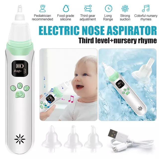 NEW Baby Nasal Aspirator Electric Safe Hygienic Nose Cleaner Snot Sucker Newborn