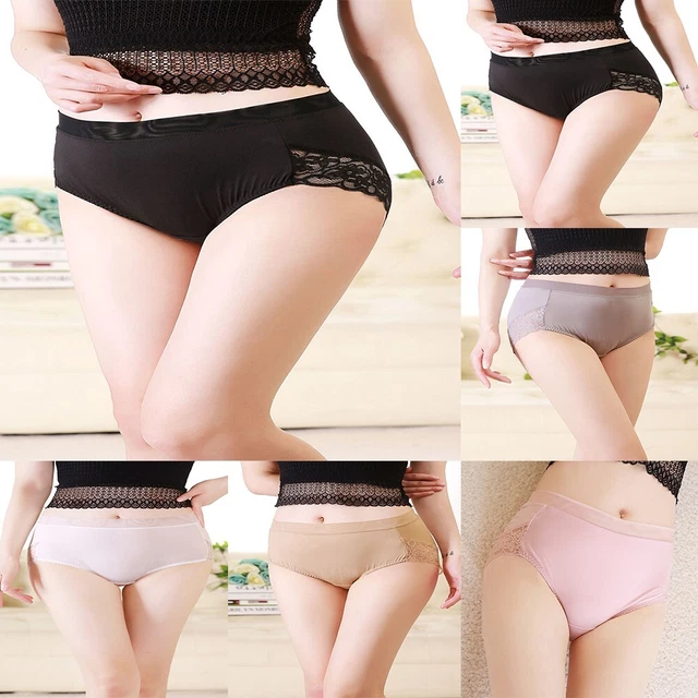 Slips en dentelle taille haute confortables pour femmes taille plus design sans