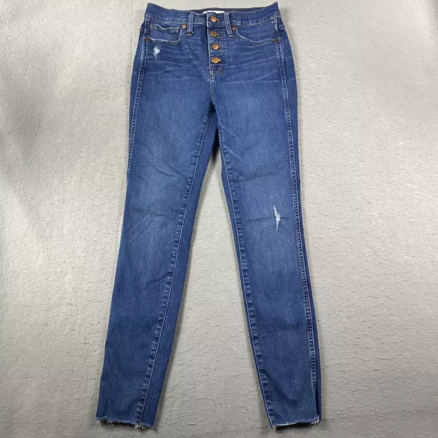 Madewell Jeans Womens 26 Blue Denim Pants. Skinny Fit High Rise Distressed