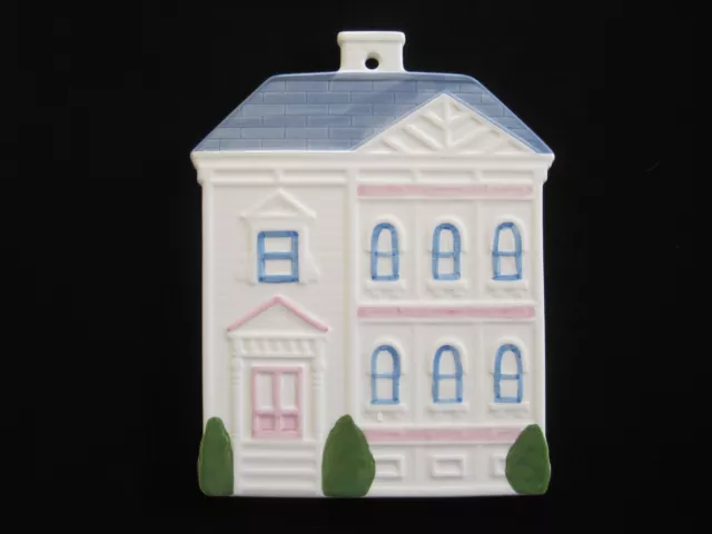 Vintage 1988 Victorian House Hand Painted CeramicTrivet/ Wall Plaque 9" High