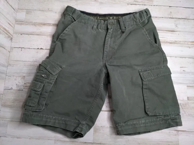 Boy Scout Shorts Youth 12 Measures 28x10 Convertible Cargo Uniform Green Zip Off