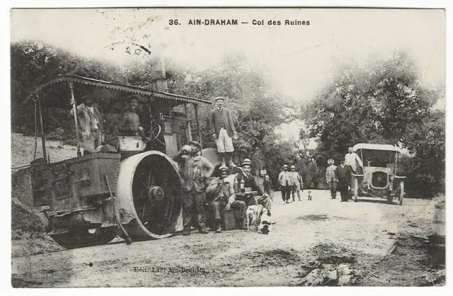 CPA Tunisia Ain Draham Col des Ruines the Cylindering of the Road 1910