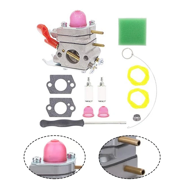 Robinet Carburant En Ligne Pour Tondeuse Kawasaki/Tecumseh - Lot De 5, Avec Pinces, Plastique Rouge, Installation Facile