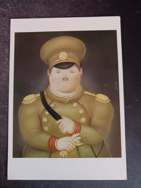 vtg postcard Fernando BOTERO Captain painting art unposted