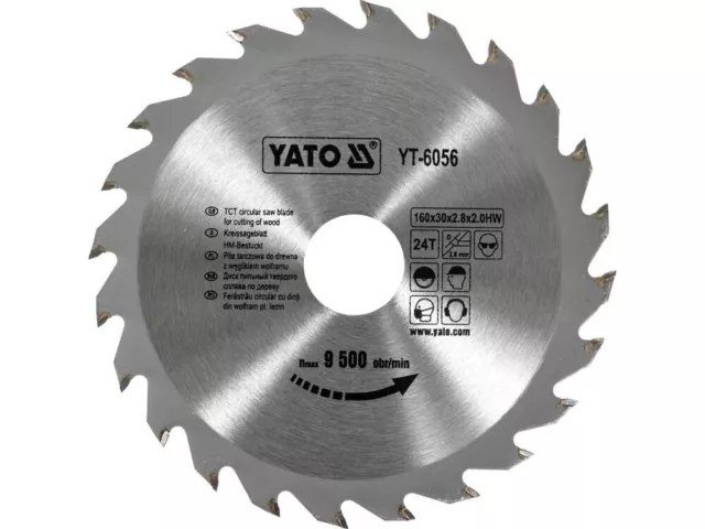 YATO Kreissägeblatt HM-Sägeblatt Handkreissäge Holz PVC Alu Metall Profi