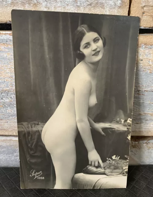 ART DECO GLAMOUR NUDE RP POSTCARD By SUPER no 1088 c1920’s