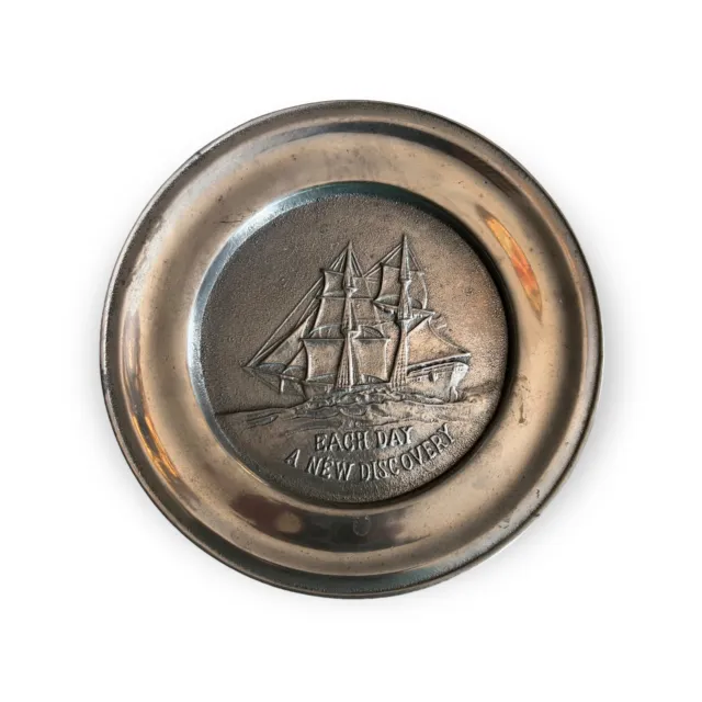 Vintage Nautical Pewter Dish. "Cambridge Colonial" by Oneida Pewter.
