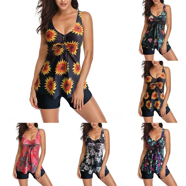 Vestiti Donna Costume Imbottito Stampa Puch Up Sexy Gonna Set Tankini Set Di