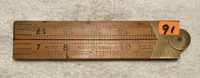 Rabone Chesterman No 1377 Boxwood & Brass Folding Ruler 24 inch & 60 cm   91