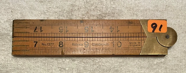 Rabone Chesterman No 1377 Boxwood & Brass Folding Ruler 24 inch & 60 cm   91