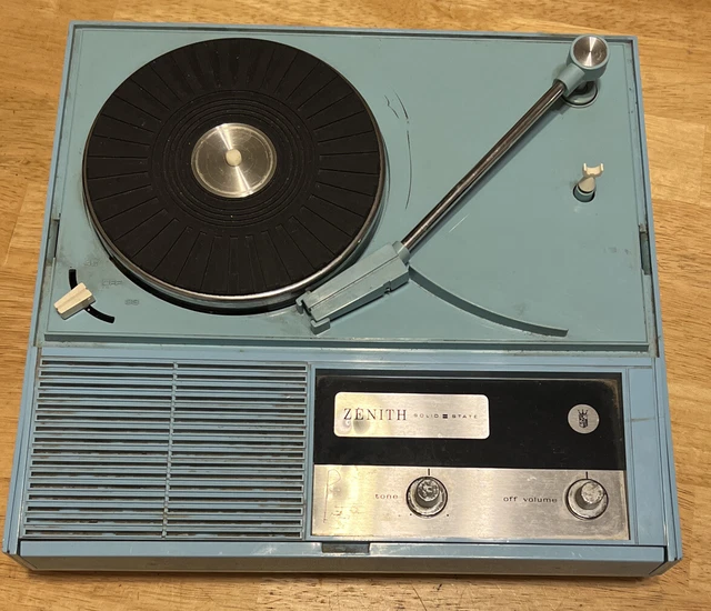 VINTAGE ZENITH B505B Solid State Portable Record Player 33 & 45 rpm