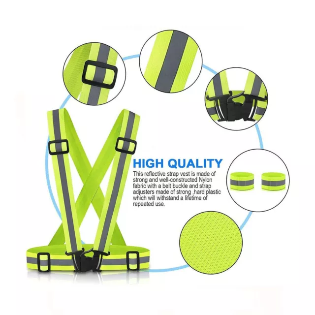 Adjustable High Visibility Vest Reflective Safety high-Vis Braces Harness 3