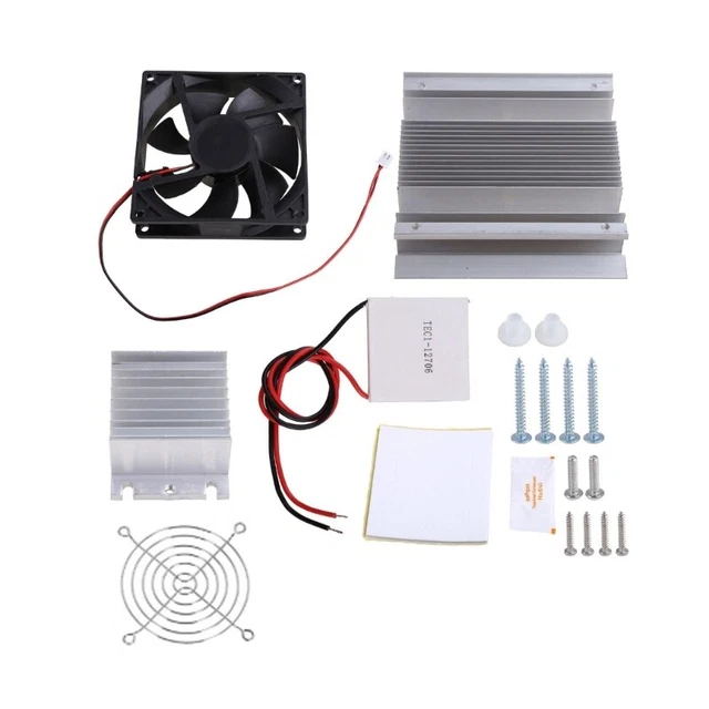 Small Petier Cooler Kit 12V Semiconductor Cooling System Heatsink Module kit 60W
