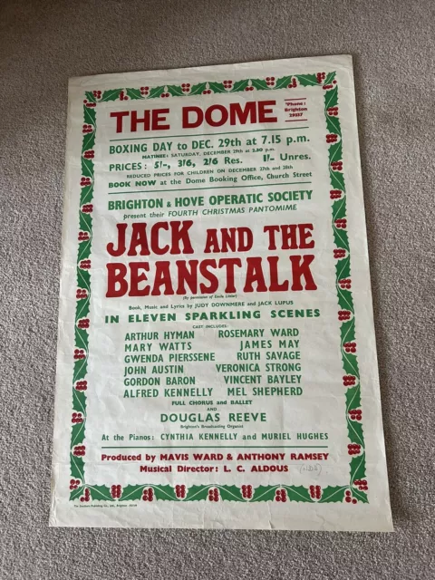 Original Jack and The Beanstalk Pantomine Poster