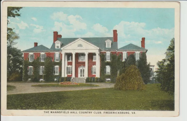 Fredericksburg Virginia The Mannsfield Hall Country Club Golf 1925 VA viewPOSTED