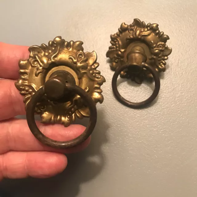 Amazing Rare Victorian Bronze Brass “Craftsman” Eastlake Drop Antique Per Piece