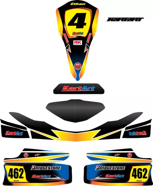 TonyKart OTK Cadet Rookie 10-14 KART ART sticker kit SUNRISE STYLE decals