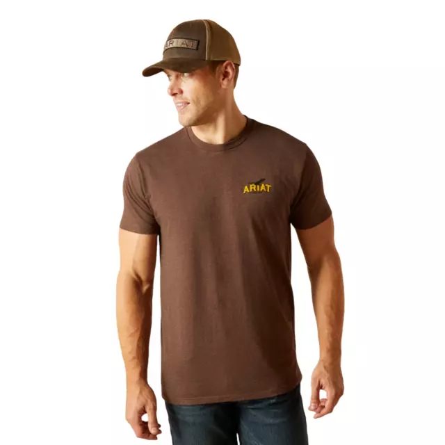 ARIAT MEN'S WESTERN Bison Graphic Brown T-Shirt 10051750 $29.95 - PicClick