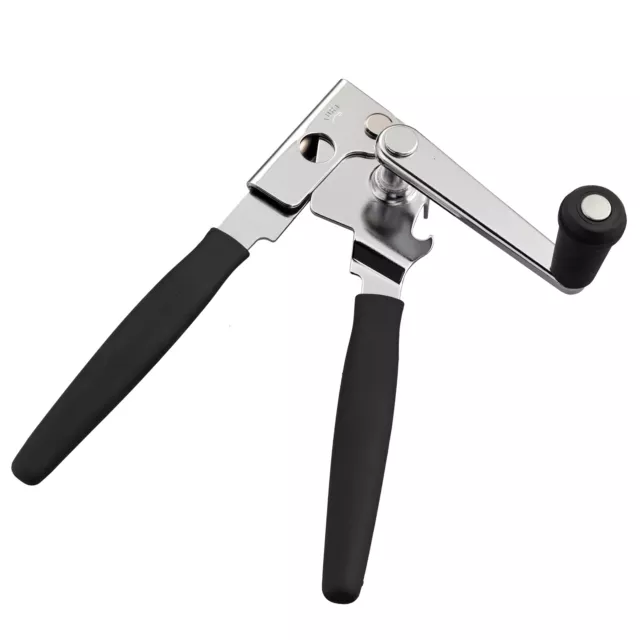 Stainless Commercial Easy Crank Can Opener Manual Tin Openers with Soft Grip