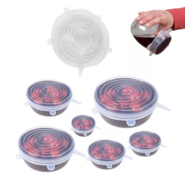 Set De 6 Couvercles en Silicone Extensibles Différentes Dimensions Welle Frigo