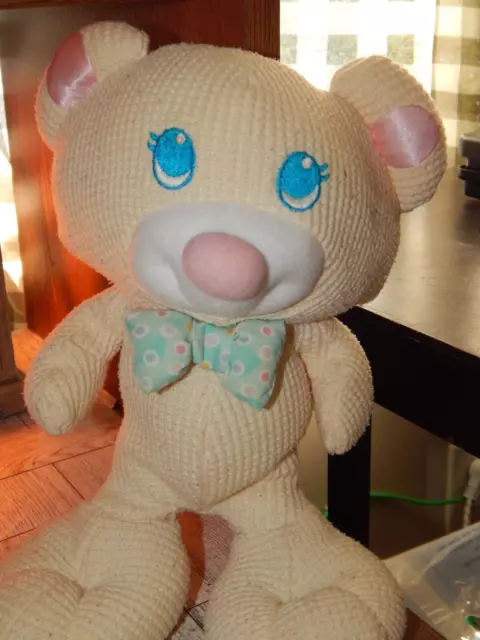 Fisher Price Cozies Cream Pale Yellow Bear Plush 1994 Thermal Waffle Baby Toy