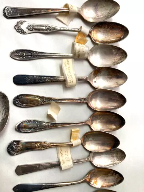 Mixed Lot of 49 Pieces Antique Silver Nickel Forks Knives Spoons EARLY 1900's 2