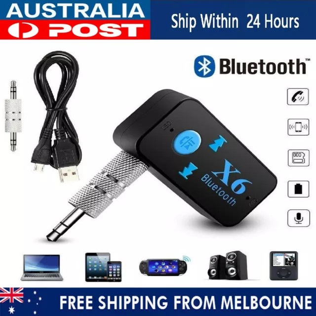 Wireless Bluetooth 3.5mm AUX Audio Music Receiver Stereo Home Car Adapter AU