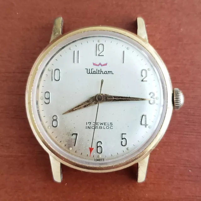 1960s Waltham 17J Mechanical Vintage Wristwatch, For Parts/Repair (Runs)