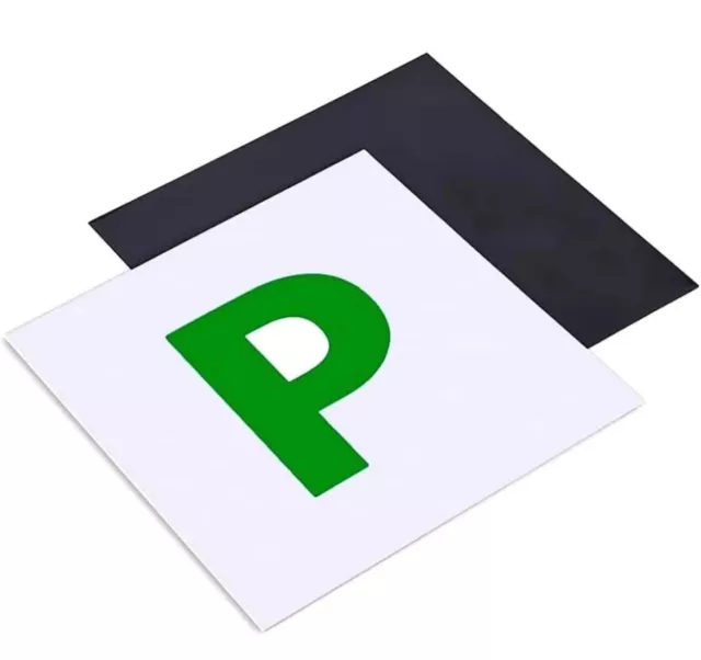 Pack Of 2 P Plate New Driver Green Magnetic Pair Just Passed Car Van Pass UK