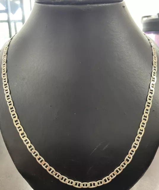 Stunning 925 Sterling Silver Flat Gucci Link Chain  24”