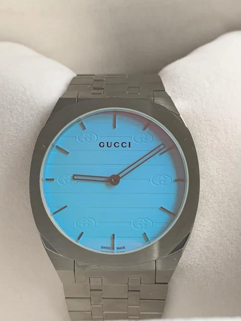 Gucci blue hotsell dial watch
