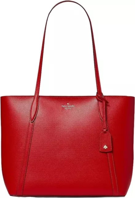 Kate Spade NY Large Cara Tote Shoulder Bag Refined Leather Candied Cherry Red