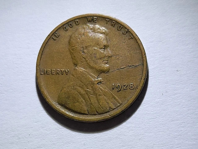 1928 Lincoln Wheat Cent  Lamination Error