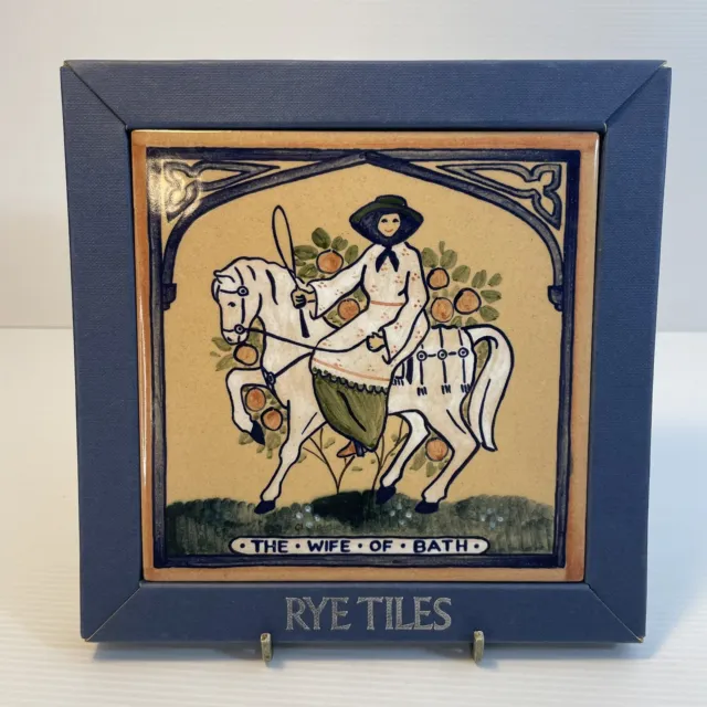 The Wife of Bath Tile Woman on Horse - Wall Decoration Tile - Rye Tiles