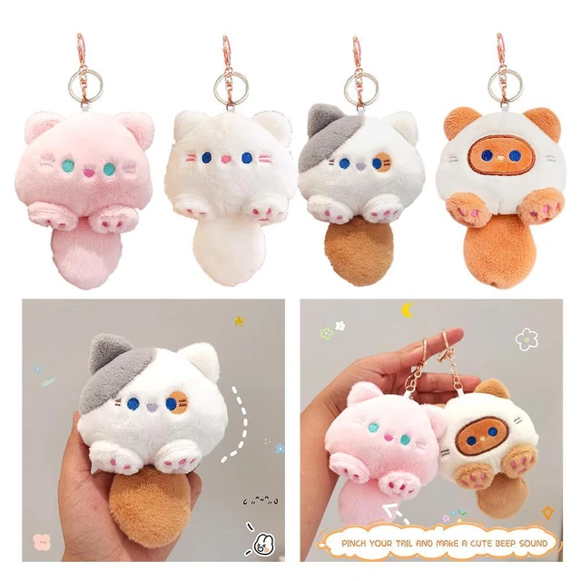 Cat Paw Keychain - Fluffy Plush Stuffed Animal Key Ring For Girls & Teens
