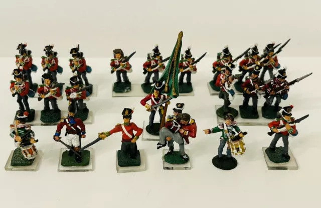 25mm Napoleonic British Infantry Mostly Connoisseur Miniature Metal Figures x 22