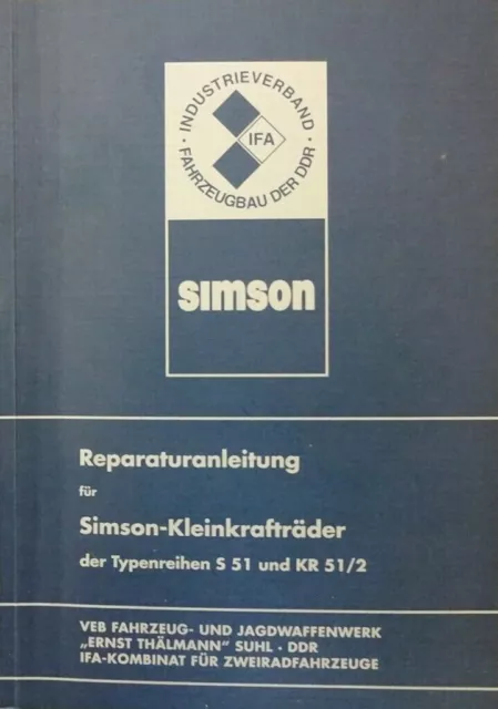 Reparaturanleitung Simson S51  KR 51/2 Schwalbe MIT elektrischen Schaltplänen