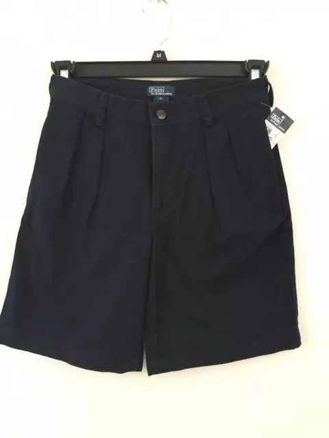 New Boys Polo Ralph Lauren Navy Andrew Pleated Classic Fit Short Size 12 Uniform