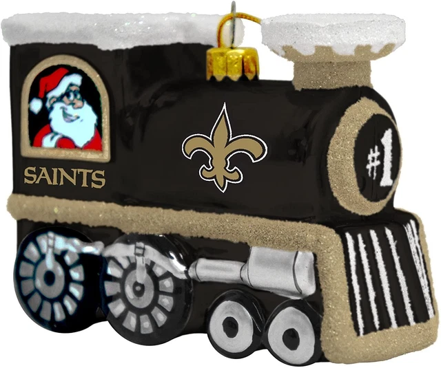 Topperscot NFL New Orleans Saints Blown Glass Train Ornament