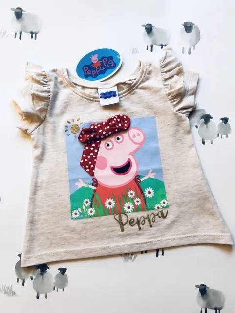 T-shirt bambina Next Peppa Pig, 3-6 mesi, farina d'avena, nuova prezzo disponibile £10