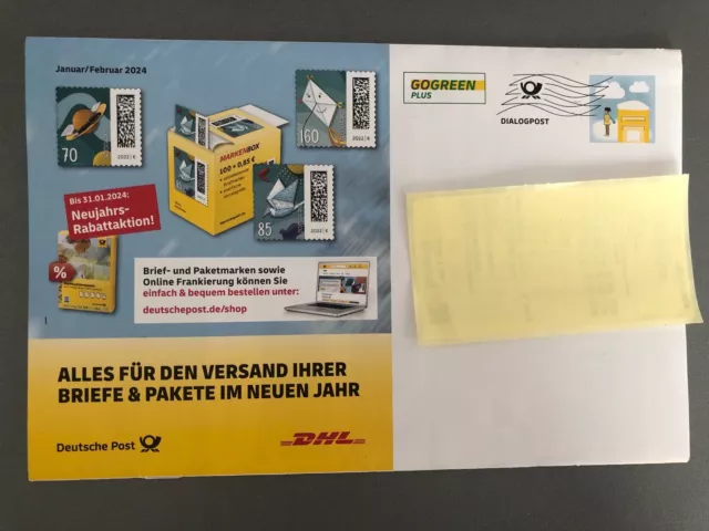 PLUSBRIEF DIALOGPOST Post AG DHL Jan/Feb 2024 UNGEÖFFNET Marke Individuell