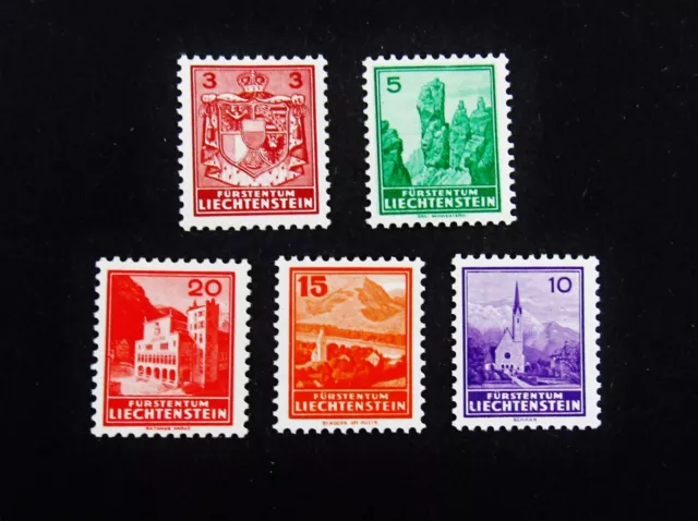 nystamps Liechtenstein Stamp # 116-120 Mint OG NH $60       M29y3076