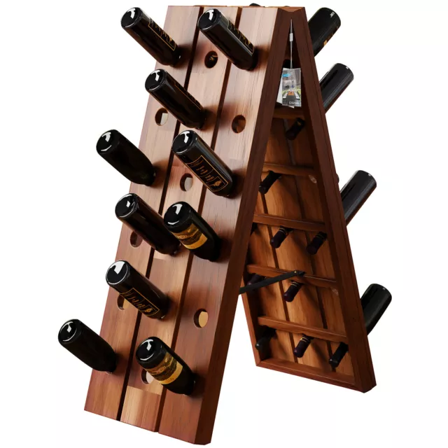 Porte-bouteilles de vin en bois d'acacia 36 bouteilles casier présentoir design