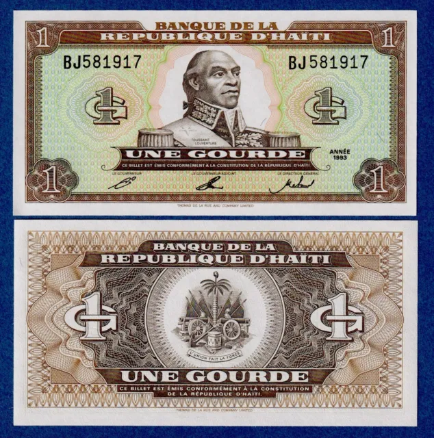 Haiti 1 Gourde 1993 P-259  UNC Banknote