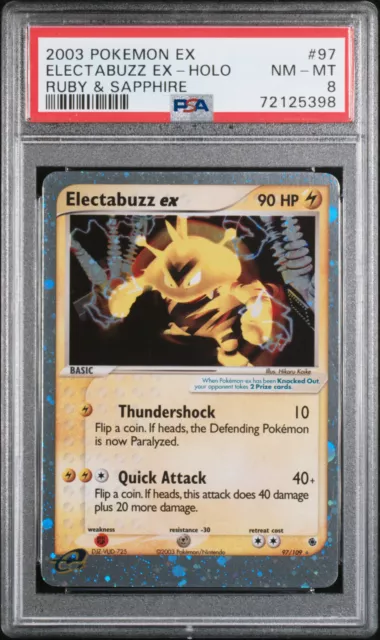 PSA 8 Electabuzz ex Holo 97/109 2003 Pokemon EX Ruby & Sapphire Graded Card