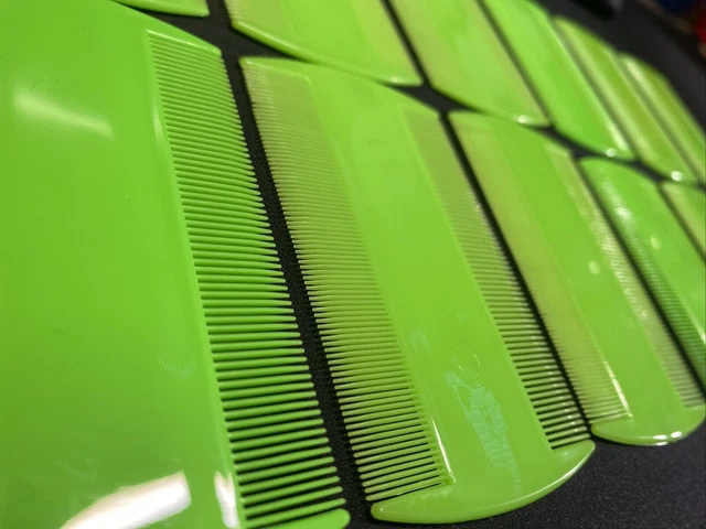 GREEN 12 Double Sided Nit Combs Tooth Head Lice Detection Pet Dog Cat Flea Child